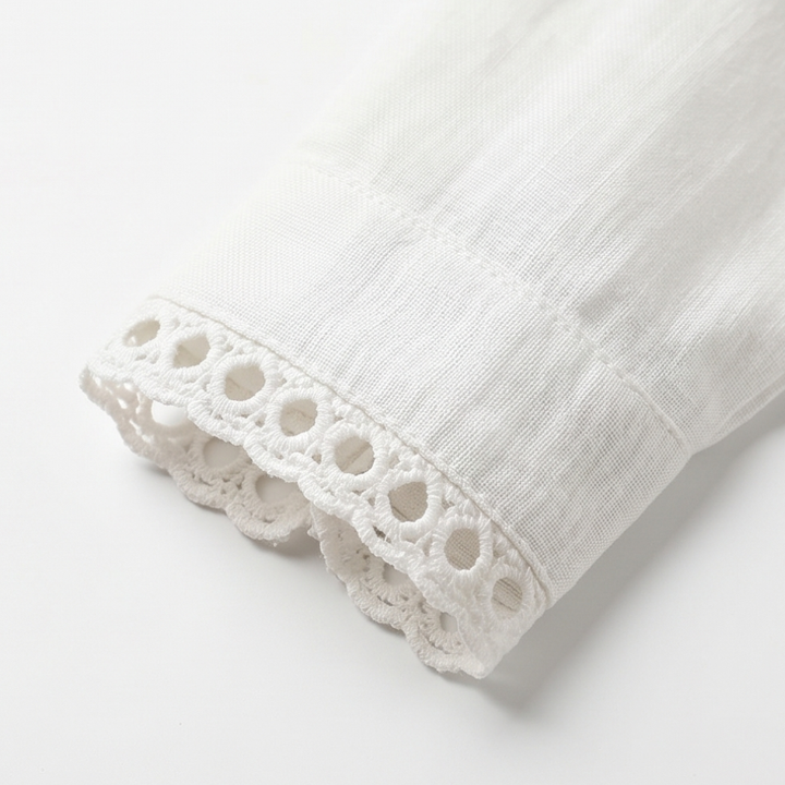 Lunavia Eyelet Trim Button Down Blouse — View 9 | Clova