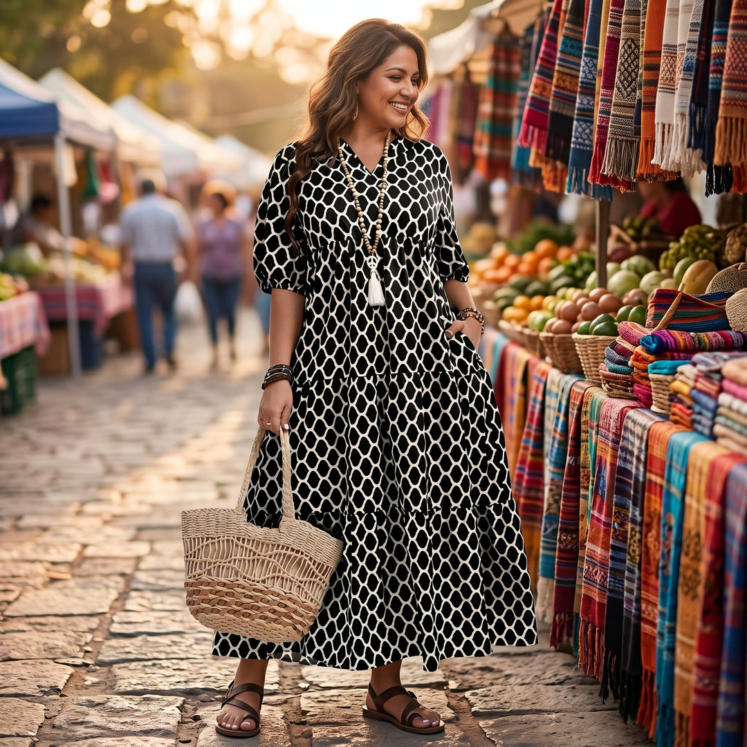Boho Maxi Dress with Pockets