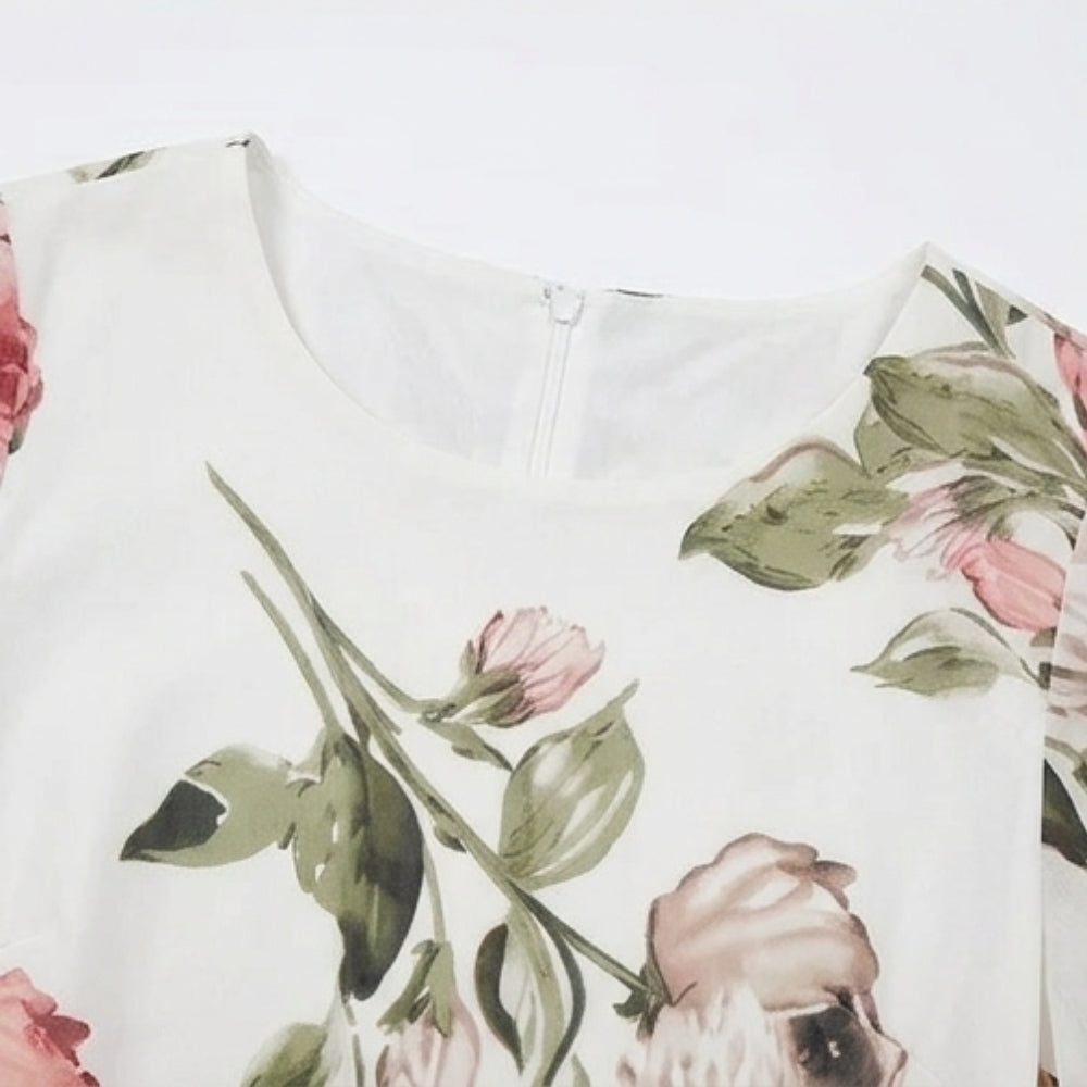 Floral Chiffon Midi Dress