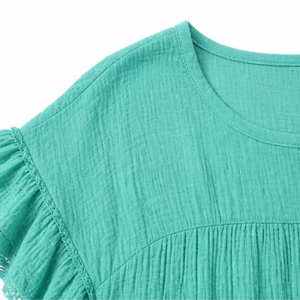 Sundara Tiered Lace Midi Dress with Hidden Pockets — View 13 | Clova