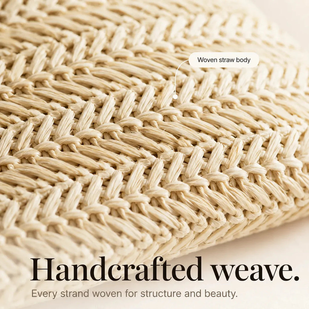 Woven Straw Crossbody Clutch Bag for Women