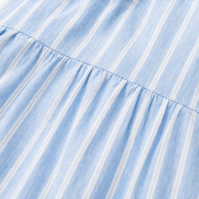 Sleeveless Striped Midi Dress with Pockets, Breezy Drop-Waist Summer Dress for Women