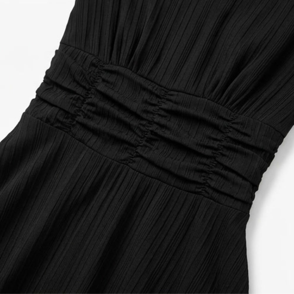Elegant Puff Sleeve Midi Dress