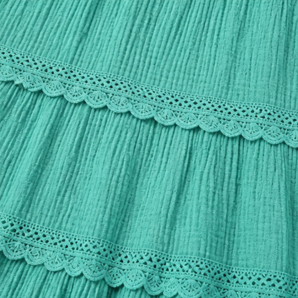 Sundara Tiered Lace Midi Dress with Hidden Pockets — View 14 | Clova