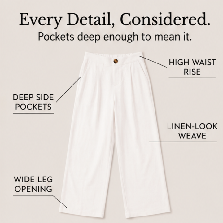 High-Waist Wide-Leg Drape Trousers — View 6 | Clova