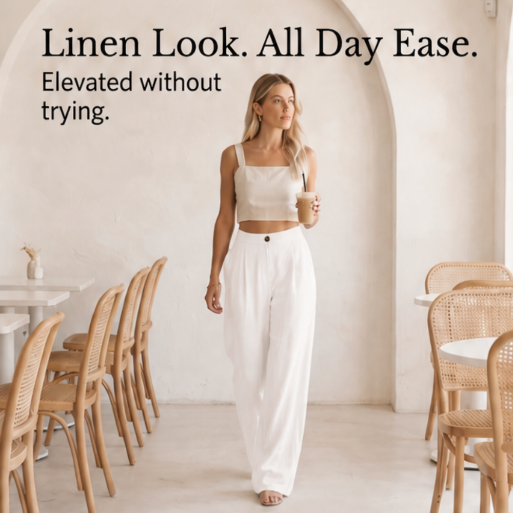 High-Waist Wide-Leg Drape Trousers — View 7 | Clova