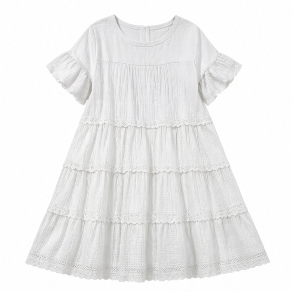 Sundara Tiered Lace Midi Dress with Hidden Pockets — View 19 | Clova