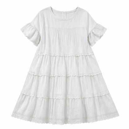 Sundara Tiered Lace Midi Dress with Hidden Pockets — View 19 | Clova