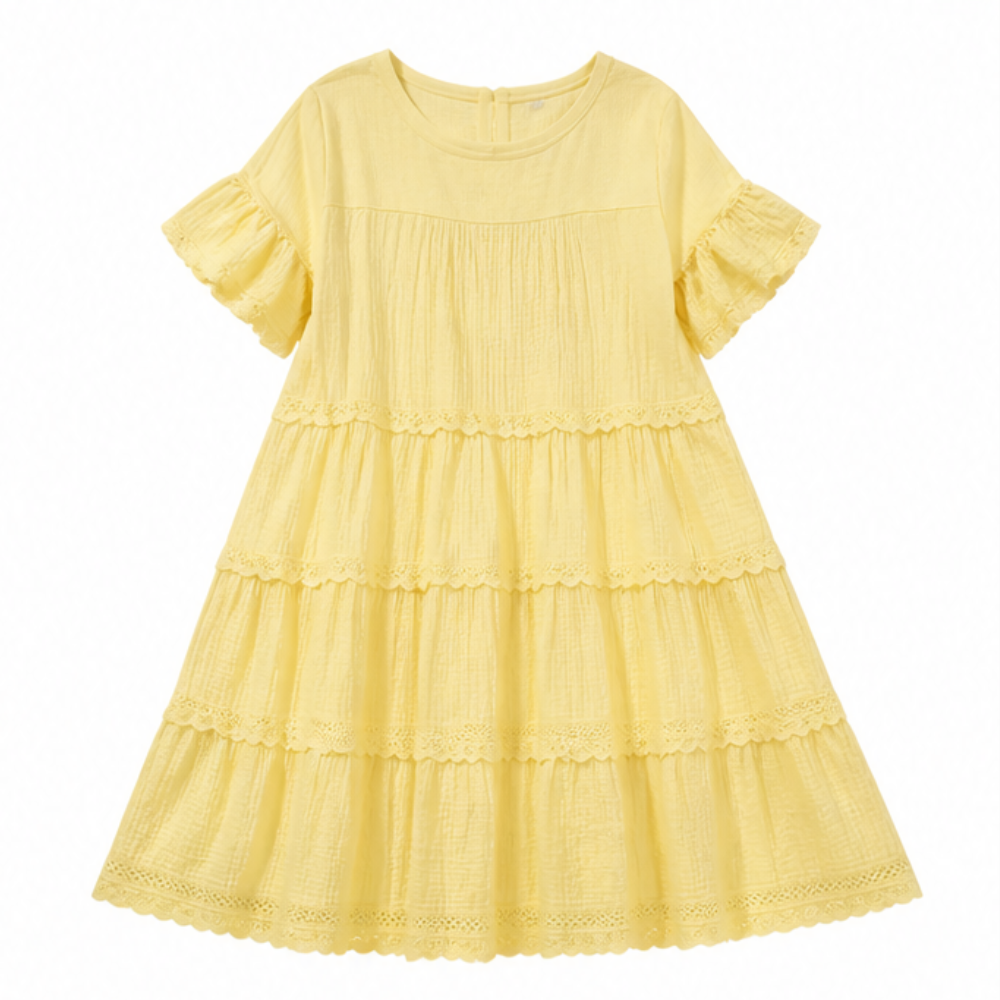 Sundara Tiered Lace Midi Dress with Hidden Pockets — View 20 | Clova