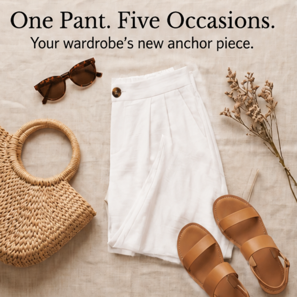High-Waist Wide-Leg Drape Trousers — View 10 | Clova
