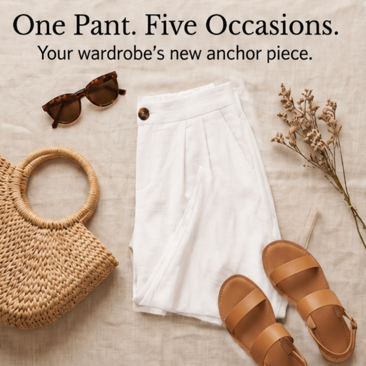 High-Waist Wide-Leg Drape Trousers — View 10 | Clova