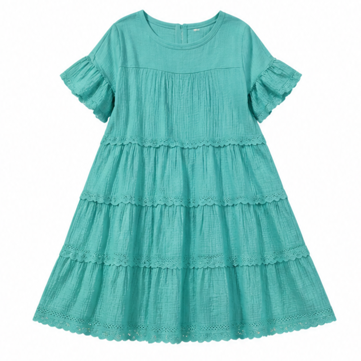 Sundara Tiered Lace Midi Dress with Hidden Pockets — View 17 | Clova