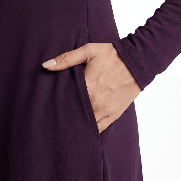 Asymmetrical Draped High Neck Maxi Dress
