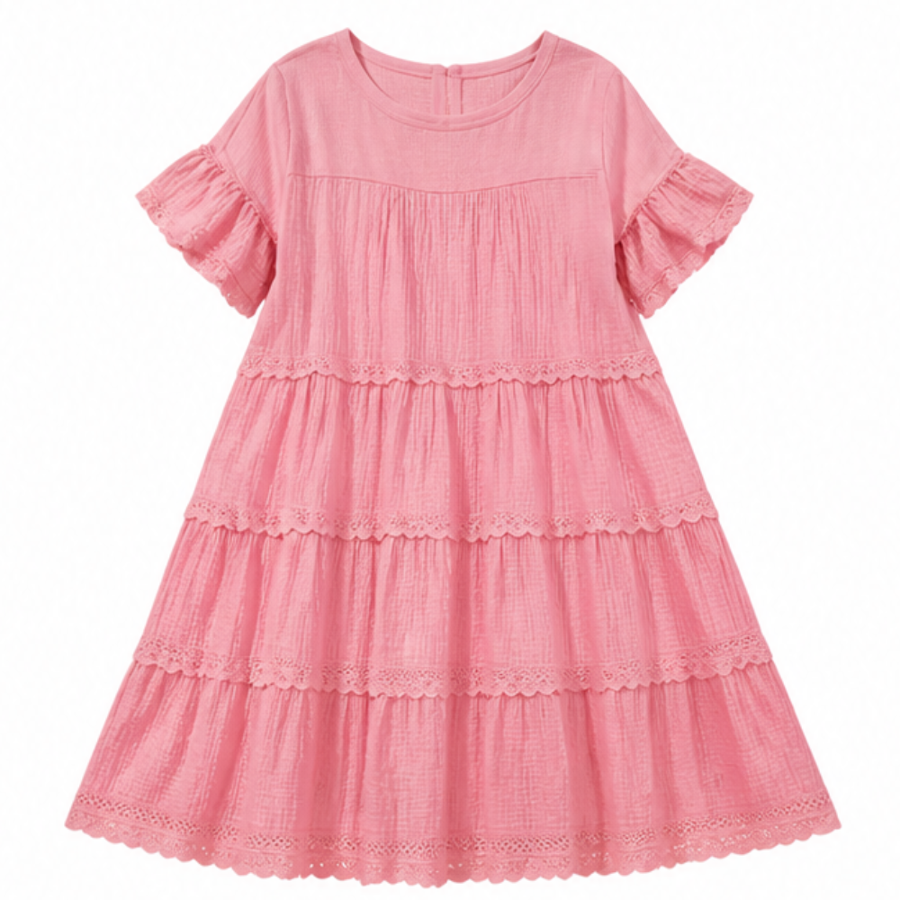 Sundara Tiered Lace Midi Dress with Hidden Pockets — View 18 | Clova