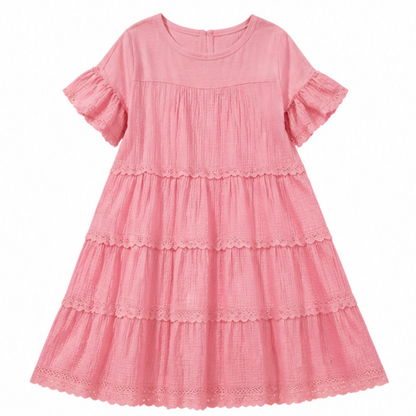 Sundara Tiered Lace Midi Dress with Hidden Pockets — View 18 | Clova