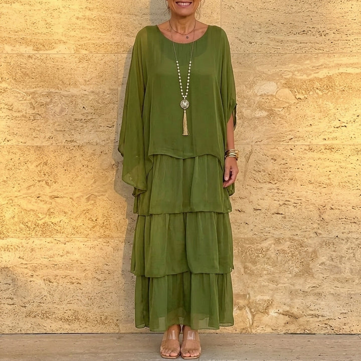Flowing Tiered Chiffon Maxi Dress
