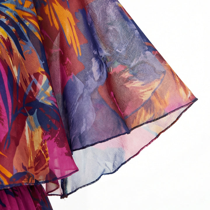 Flowy Lined Chiffon Midi Dress
