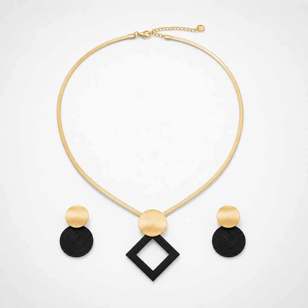Textured Necklace and Earring Set