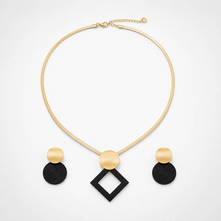 Textured Necklace and Earring Set
