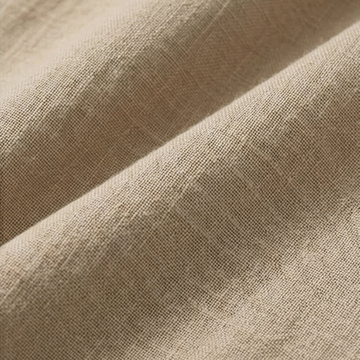 Asymmetric Linen Blend Cropped Pants