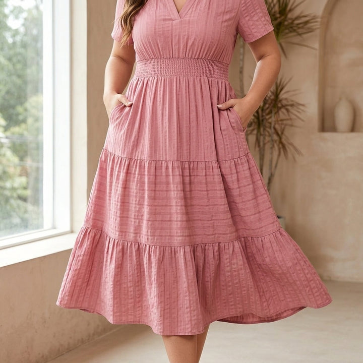 Flowing V Neck Summer Maxi Dress