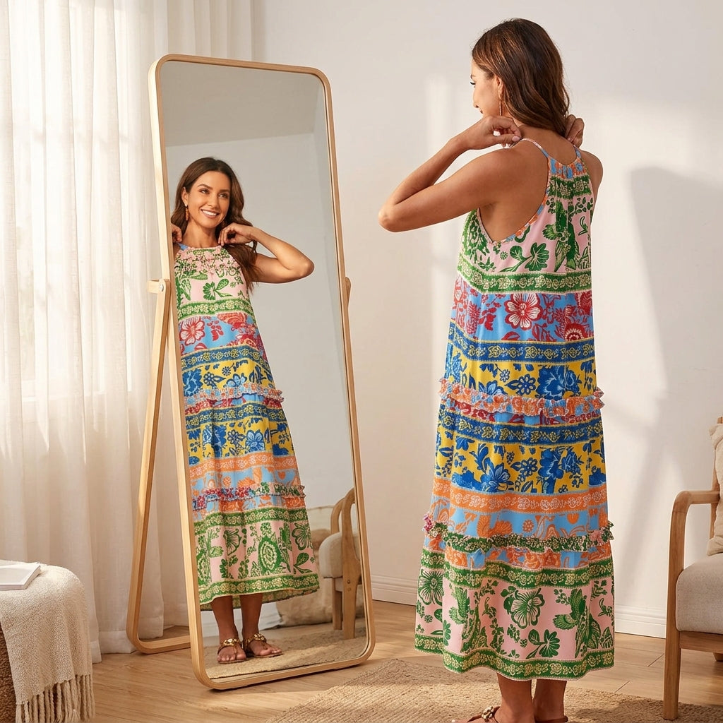 Bold Floral Summer Maxi Dress