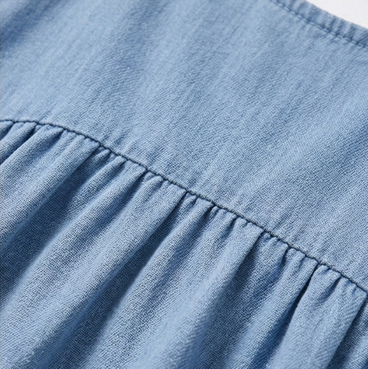 Relaxed Denim Suspender Dress with Pockets