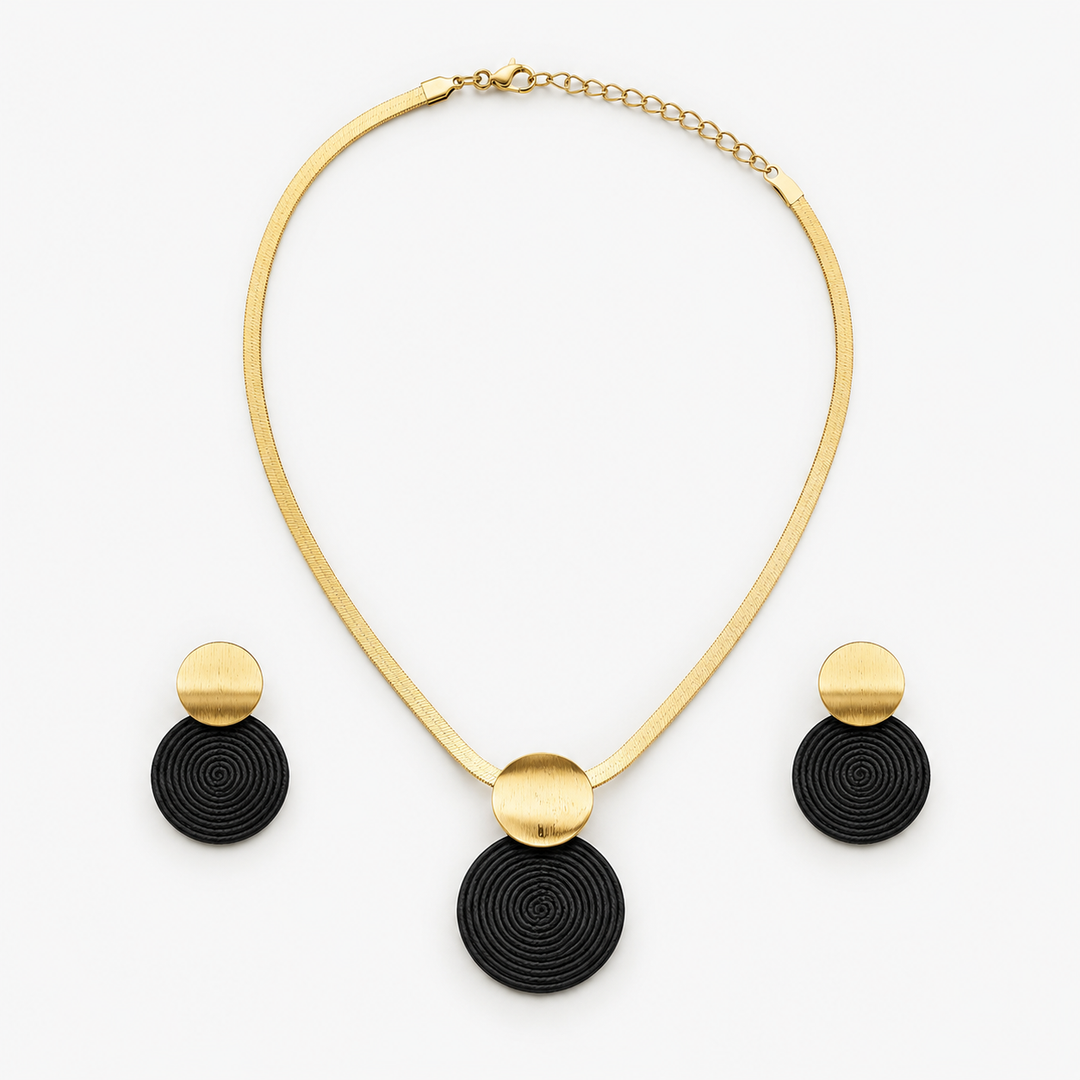 Textured Necklace and Earring Set