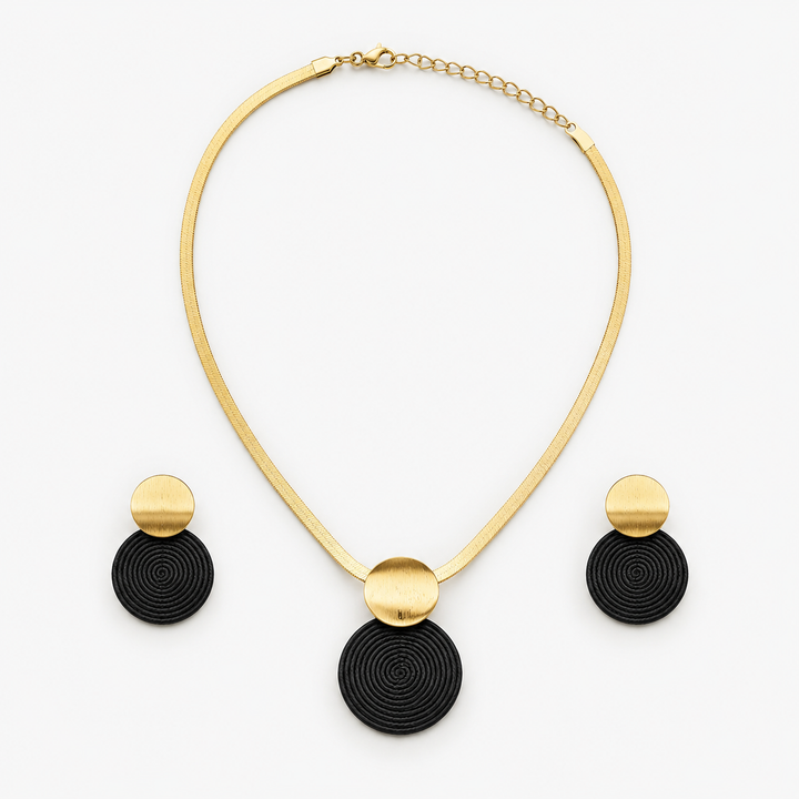 Textured Necklace and Earring Set