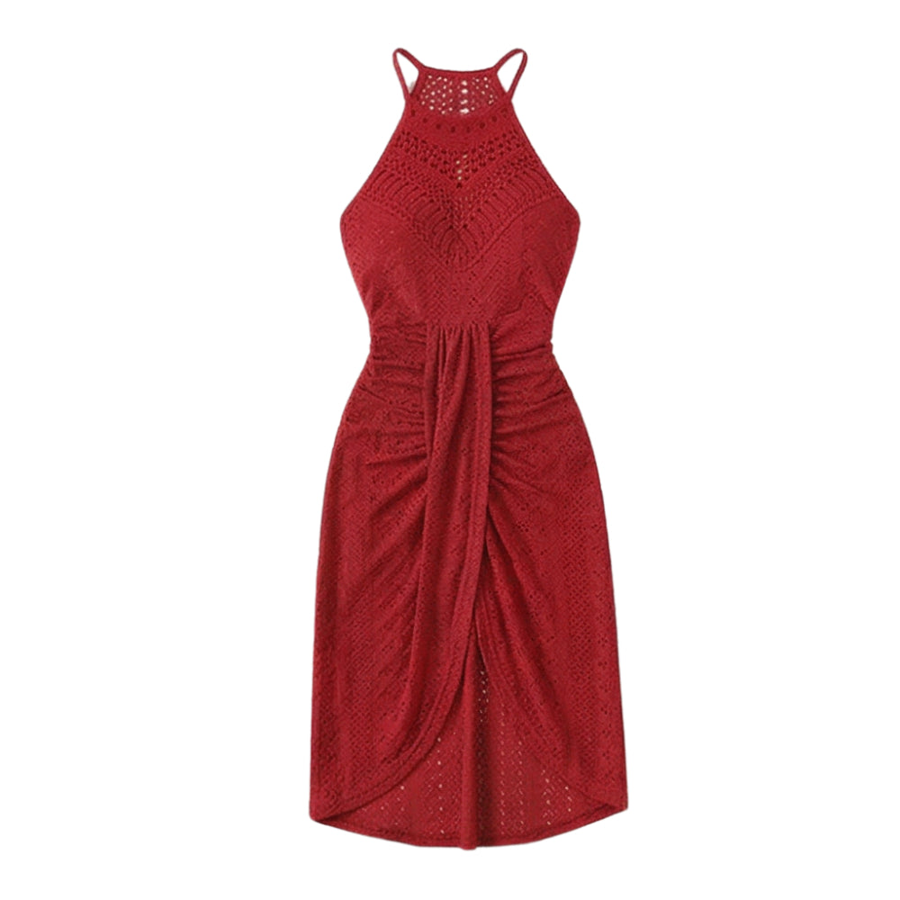 Lace Halterneck Maxi Dress