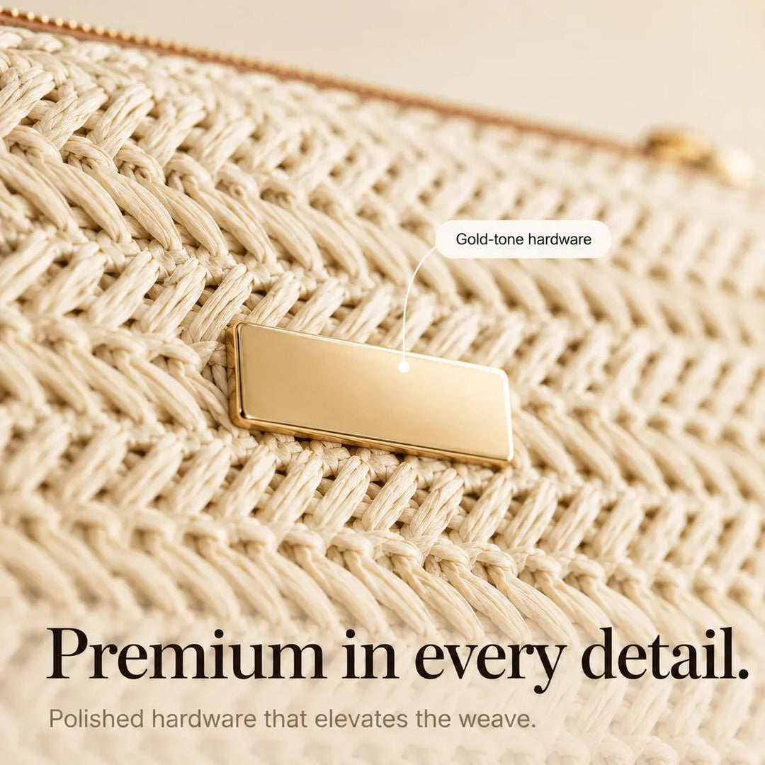 Woven Straw Crossbody Clutch Bag for Women