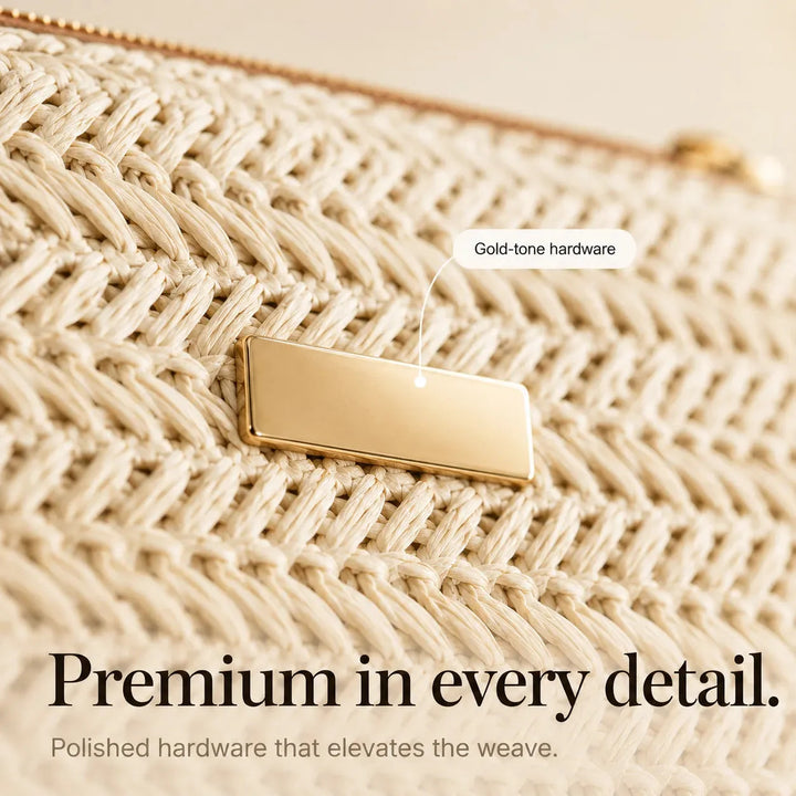 Woven Straw Crossbody Clutch Bag for Women