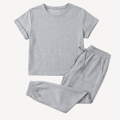 Matching Tee & Jogger Set with Pockets — View 17 | Clova