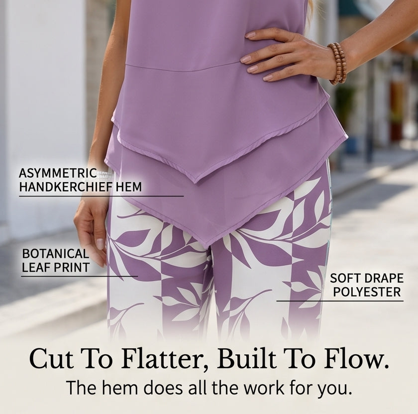 Asymmetric Tunic &amp; Wide Leg Pants Set