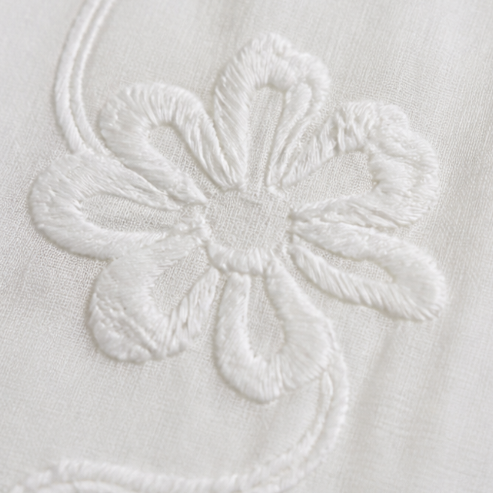 Embroidered Ruffle Blouse — View 14 | Clova