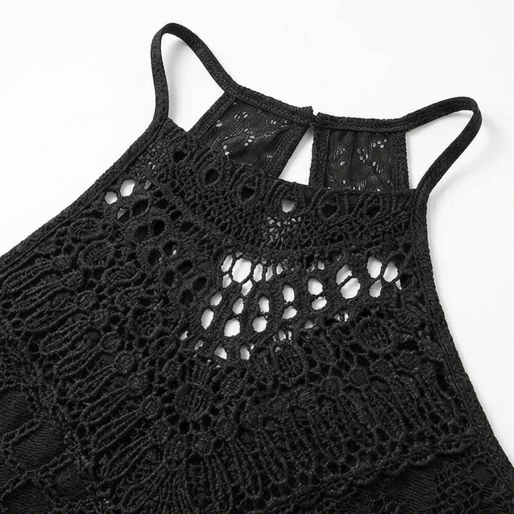 Lace Halterneck Maxi Dress