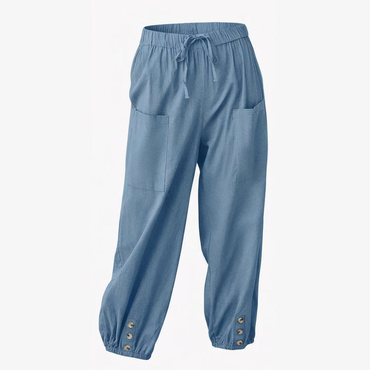 Relaxed Fit Cotton Linen Capris