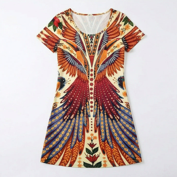 Bold Peacock Wingspan Summer Dress