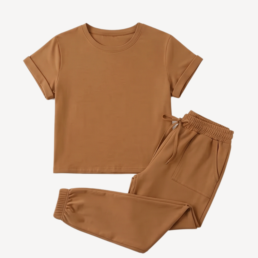 Matching Tee & Jogger Set with Pockets — View 16 | Clova