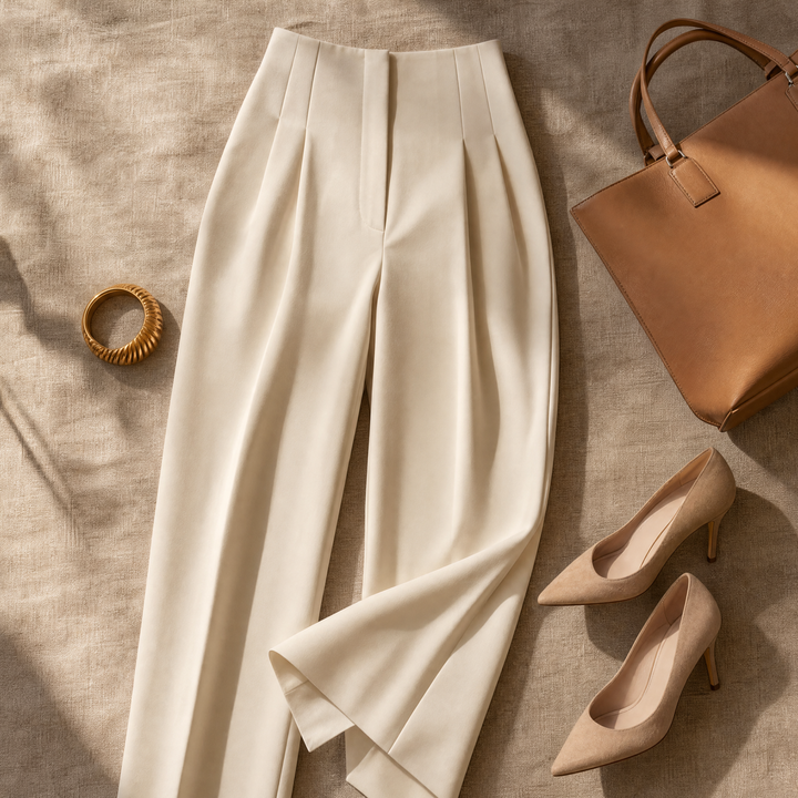 Tailored Pleated Trousers for Elongated Legs