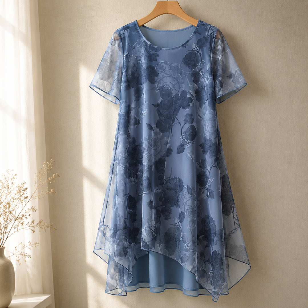 Layered Chiffon Floral Dress