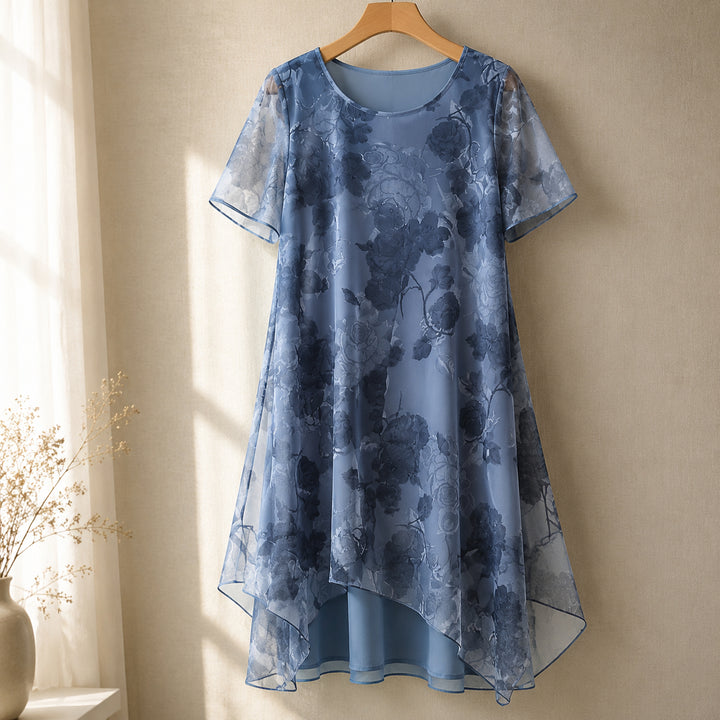 Layered Chiffon Floral Dress