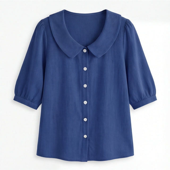 Retro Peter Pan Collar Button Up Blouse