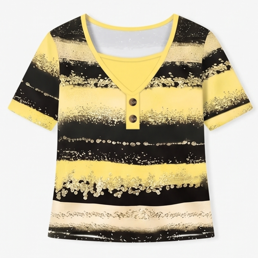 Flowy Watercolor Henley for Easy Summer Style — View 16 | Clova