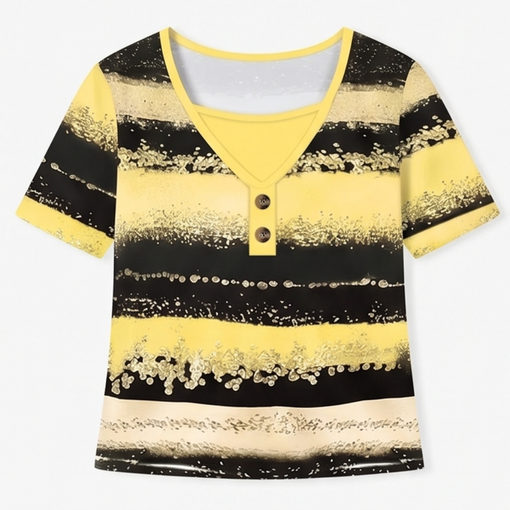 Flowy Watercolor Henley for Easy Summer Style — View 16 | Clova