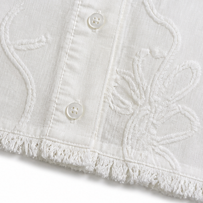 Embroidered Ruffle Blouse — View 15 | Clova