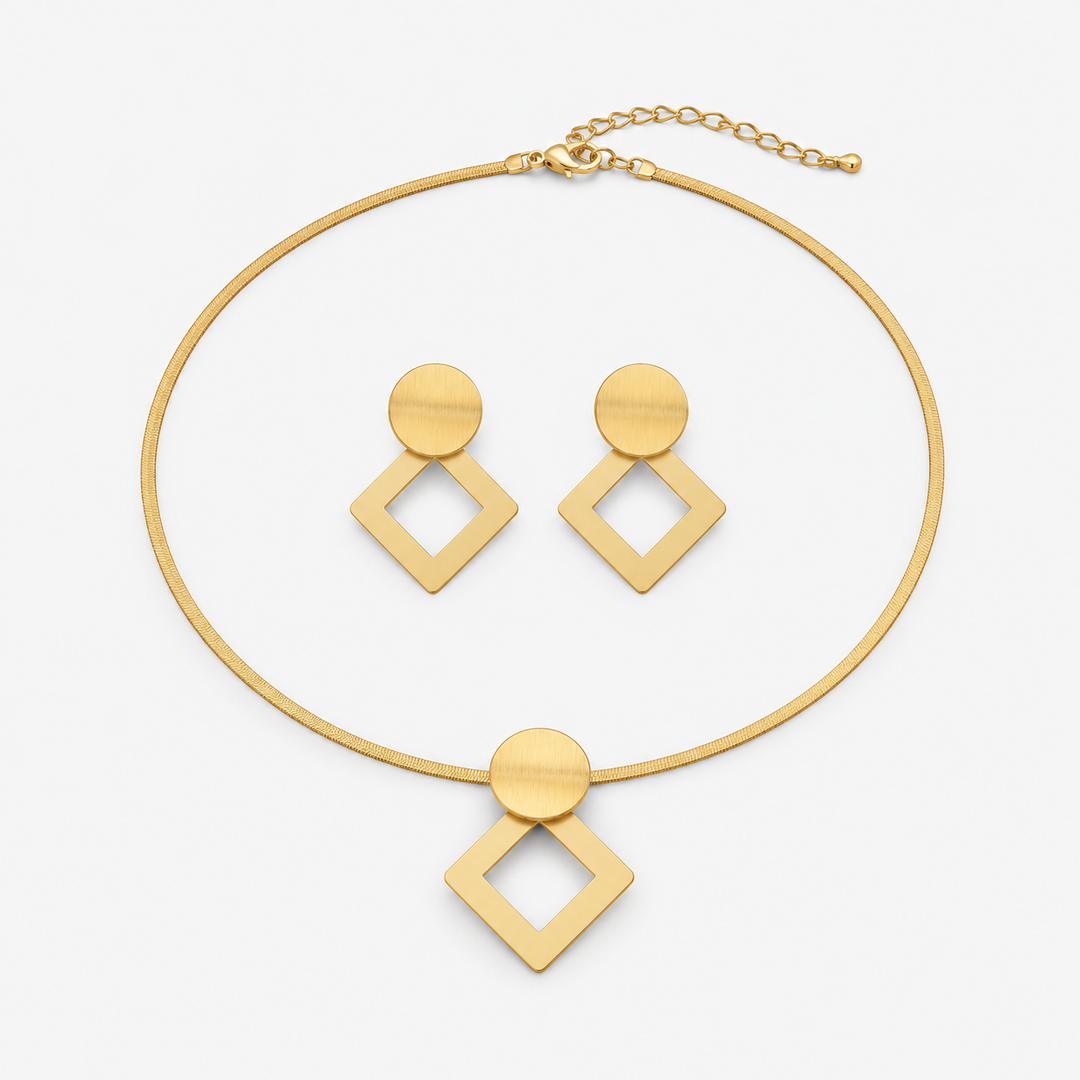 Textured Necklace and Earring Set
