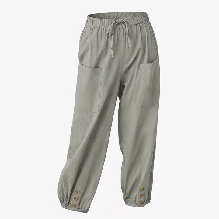 Relaxed Fit Cotton Linen Capris