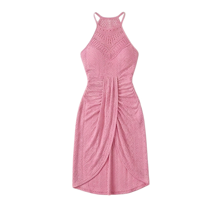 Lace Halterneck Maxi Dress