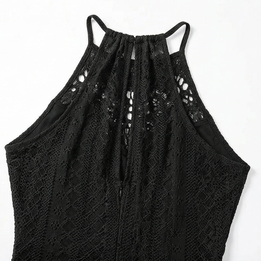 Lace Halterneck Maxi Dress